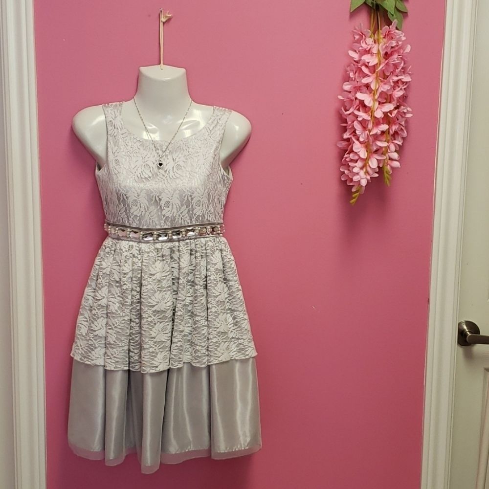 Princess 💟 Faith Lace Silver Lined Dress